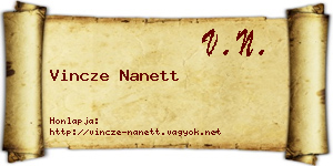 Vincze Nanett névjegykártya
